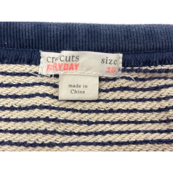 Crewcuts Everyday Navy White Stripe Bunny Face Sweatshirt Size 10 - Picture 5 of 6